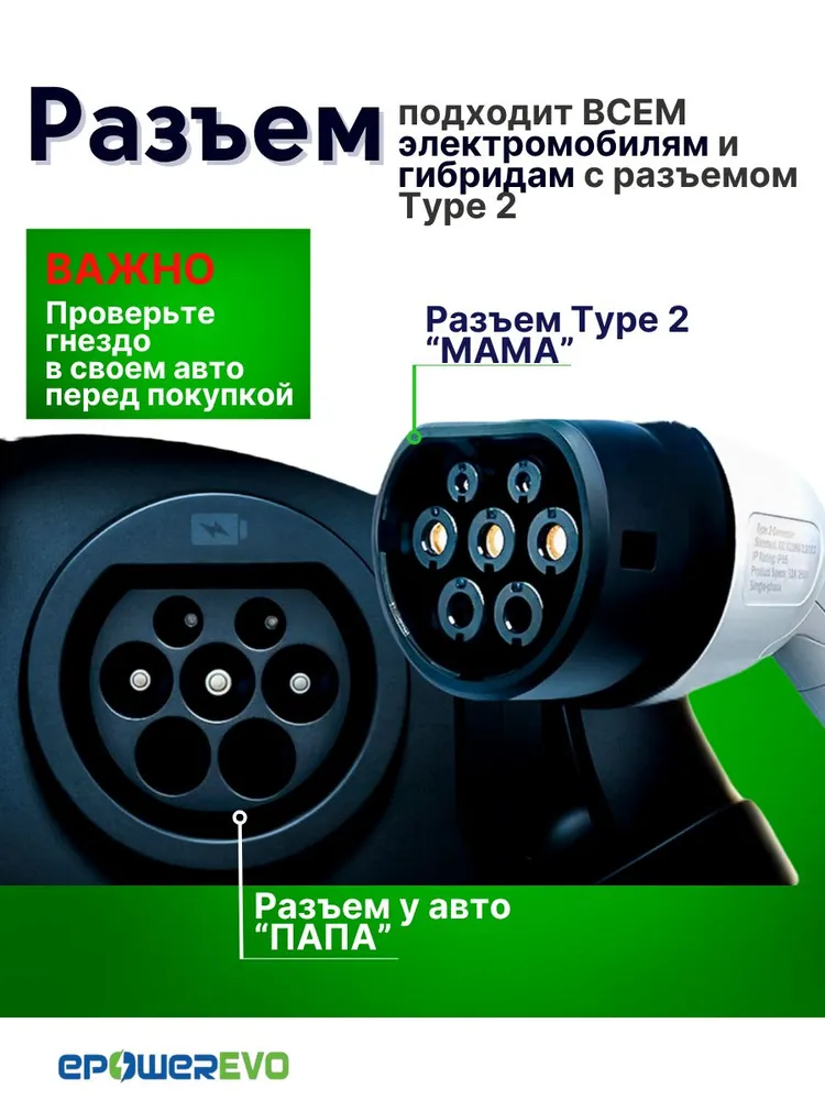 Зарядные устройства для электромобилей Зарядное устройство для электромобиля EPE-070 Type 2