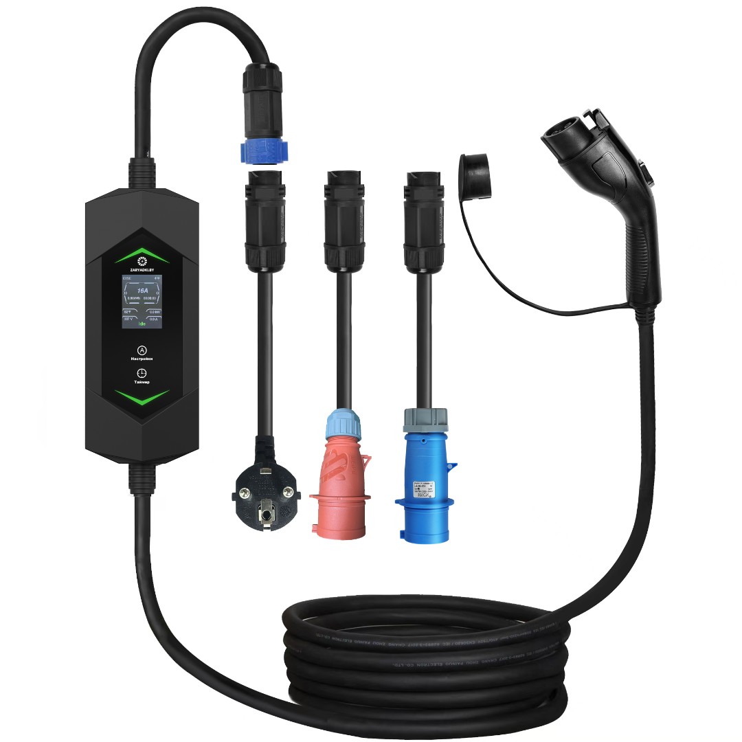 Зарядные устройства для электромобилей Зарядное устройство Auxus Type 1 6-32 A (7 кВт, 1 фаза), сменные вилки