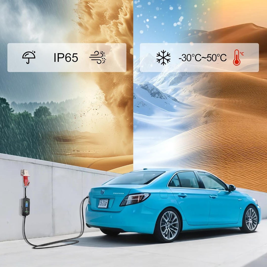 Зарядные устройства для электромобилей Зарядное устройство Auxus GB/T 6-32 A WiFi (7 кВт, 1 фаза) + переходник под бытовую розетку