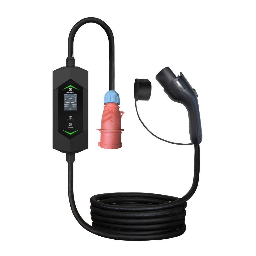 Зарядные устройства для электромобилей Зарядное устройство Auxus GB/T 6-32 A WiFi (7 кВт, 1 фаза) + переходник под бытовую розетку